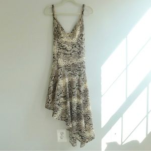 Free People Lace Snakeskin Ruffle Hem Long Dress Size 4
